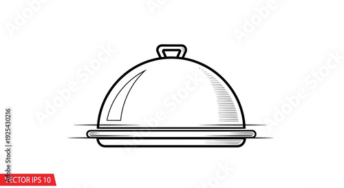 Restaurant Cloche Serving Dish Icon, Food Presentation, Catering Service, Elegant Meal Cover