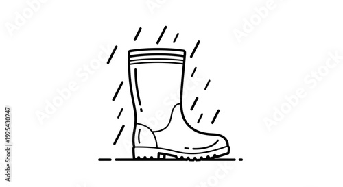Rain Boots Icon: Waterproof Footwear for Wet Weather Protection