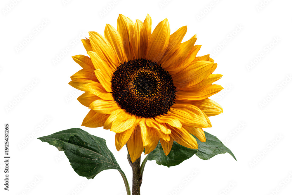 Naklejka premium Vibrant Sunflower on Gray Background