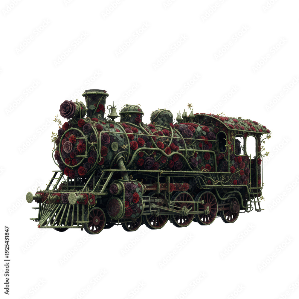 Fototapeta premium Steampunk Rose Covered Train