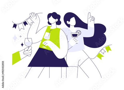 Cocktail party isolated cartoon vector illustrations.