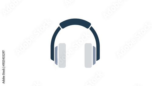 Minimal Headphones Icon – Audio, Music, Podcast and Sound Technology Concept Illustration