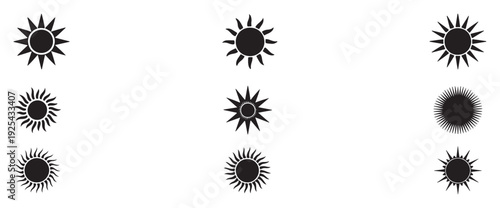 Black Sunburst, Solar Rays and Radial Symbols. vector illustration eps 10