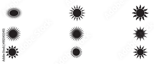 Black Sunburst, Solar Rays and Radial Symbols. vector illustration eps 10