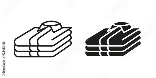 Stack of folded shirts icon. Vector Isolated Illustration for web design.