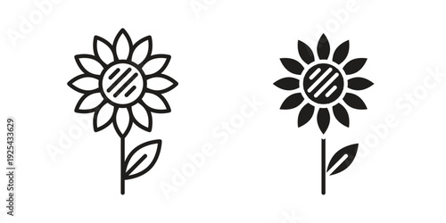 Sunflower icon. Vector Isolated Illustration for web design.
