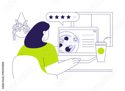 Writing review isolated cartoon vector illustrations.