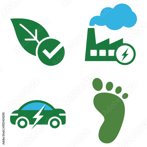 Eco friendly icons for sustainable living and green energy