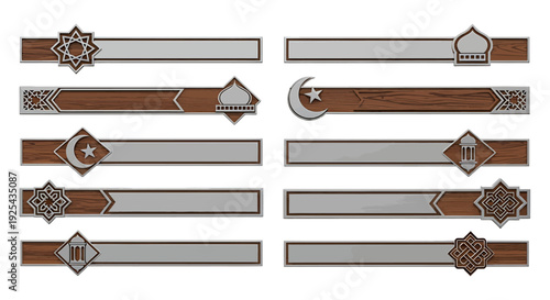 Islamic design elements for graphic design and decoration.