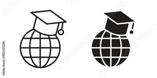 World university icon. Vector Isolated Illustration for web design.