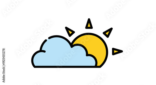 Simple weather icon with sun peeking from behind a cloud, representing partly cloudy conditions.