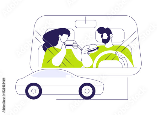 Having lunch isolated cartoon vector illustrations.