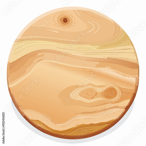 Circular wooden surface with wood grain texture