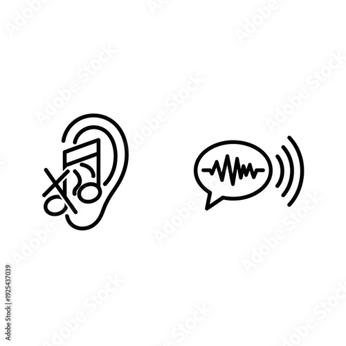 Silent Harmony and Soft Echo Vector Icons: Muted Audio, Quiet Communication, Peaceful Sound Settings, and Gentle Message Concepts.