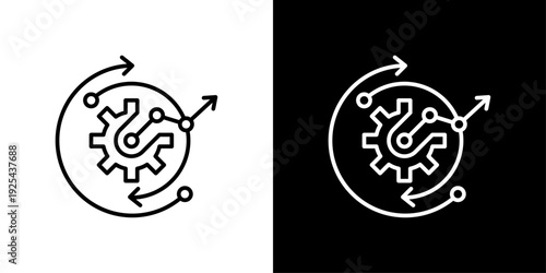 Iterative Progress Icon Sheet Black And White