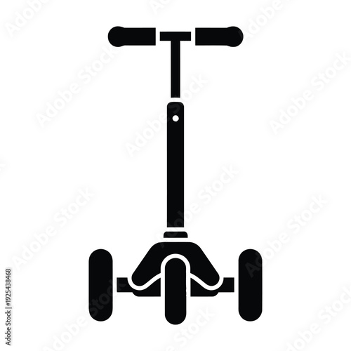 Three wheeled scooter silhouette for children's transportation and play