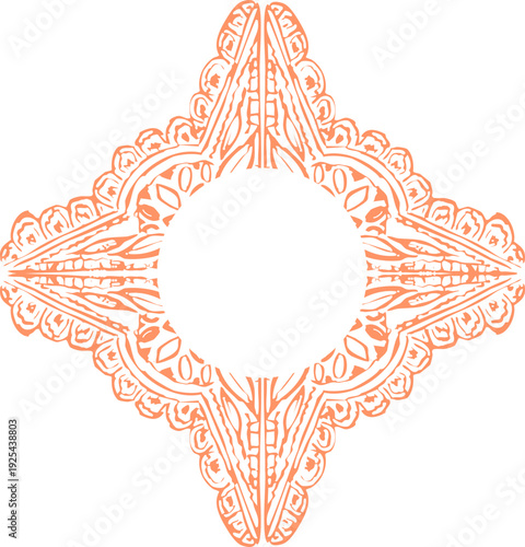 Playful star-shaped ornamental frame in modern quirky style perfect for invitations and branding layouts.