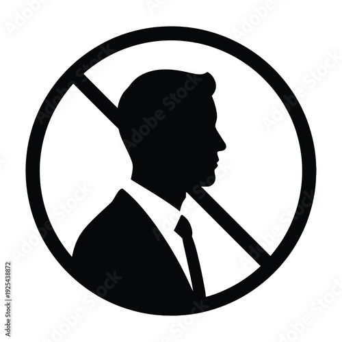 Silhouette of man in suit with no symbol overlay