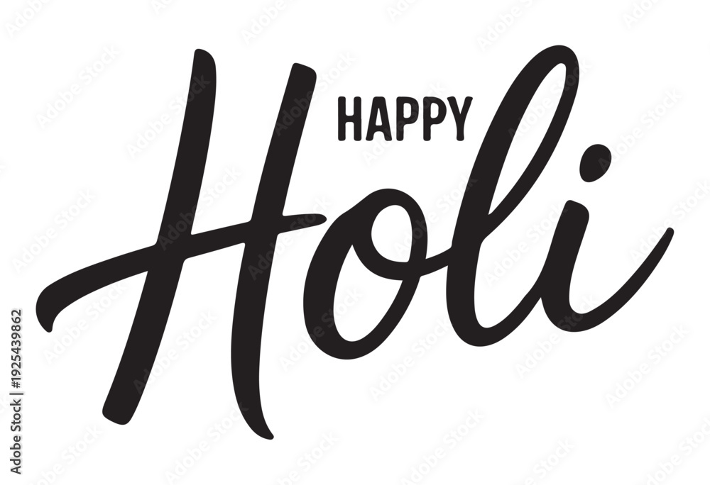 Fototapeta premium Happy Holi Festival Typography on White Background