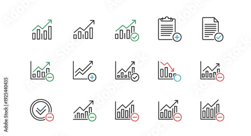 Collection of financial growth and analysis icons.