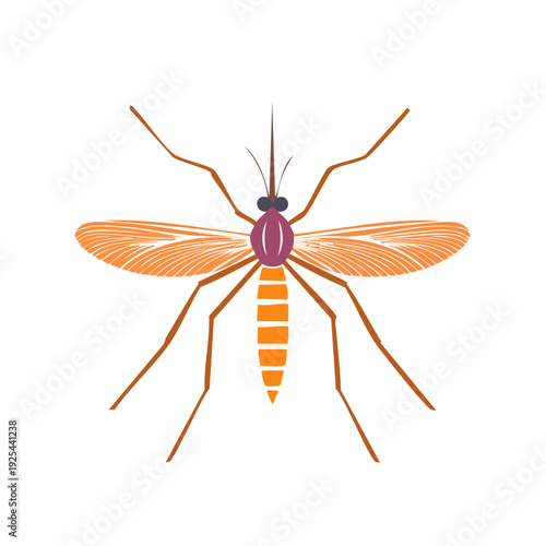 Colorful Illustration of a Mosquito Isolated on White