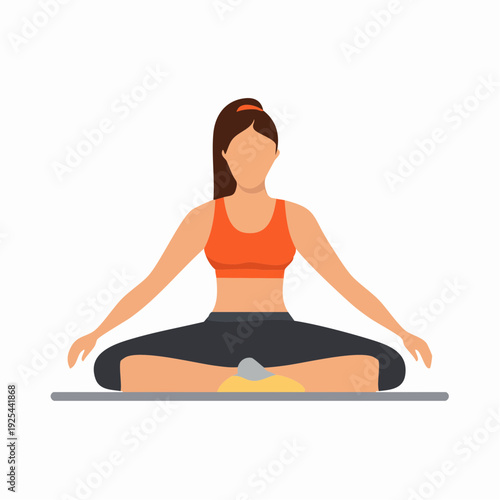 Woman meditating in lotus position exercise fitness wellness