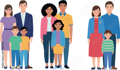 Family diversity, parents and children, casual clothing, togetherness, community, social unity, generational bond, family values, lifestyle, parenting, support, happiness, love