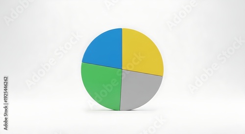 Free Download Four segment pie chart with blue, yellow, green, and gray sections on white background - GFXLoad