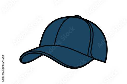 A simple cartoon illustration of a blue baseball cap