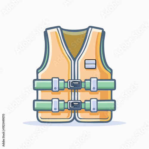 Illustration of a safety vest for water sports and rescue operations