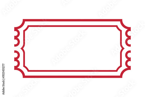 A red ticket stub with a blank white interior
