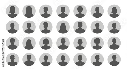 Collection of Diverse User Profile Icons Representing People.