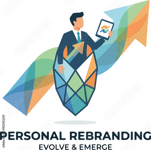 Personal Rebranding Concept Visuals Illustrating Identity Transformation, Professional Growth, and Career Refresh