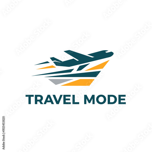 Dynamic Airplane Flight and Speed Lines Travel Logo