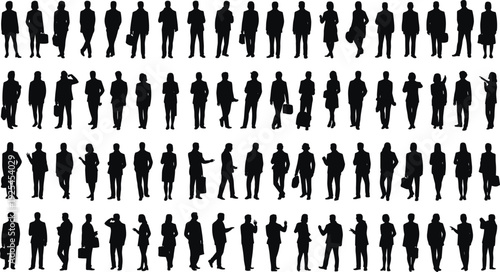 PrintBusiness silhouettes, professional people, walking crowd, office workers, corporate lifestyle, teamwork, communication, leadership, collaboration, productivity, management, organization,
