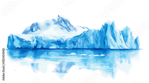 Perito Moreno Glacier. Perito Moreno Glacier hand drawn watercolor illustration