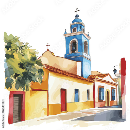 Piriapolis. Piriapolis hand drawn watercolor illustration