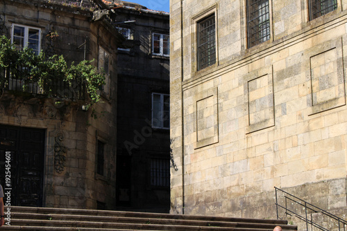 Stone Building Around Santiago Cathedral Old Town Architecture August 2024 Granite