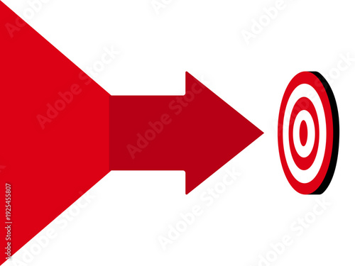 One Arrow line towards main goal illustration