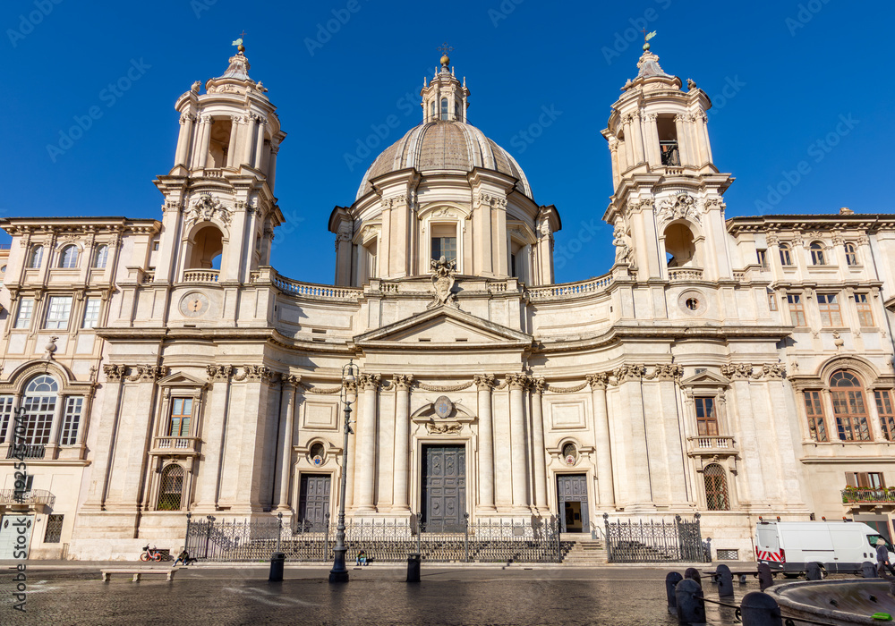 Obraz premium Sant'Agnese in Agone church on Piazza Navona square, Rome, Italy