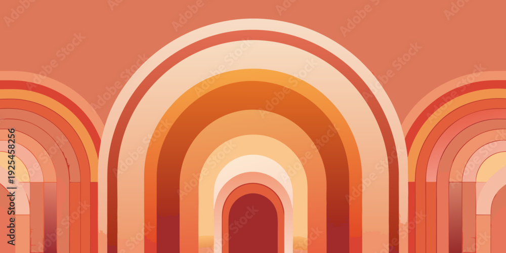 Obraz premium Vibrant orange arches create dynamic modern graphic design