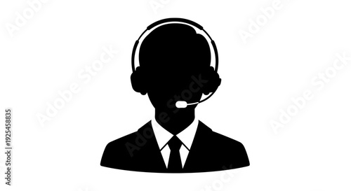 Customer service representative icon silhouette communication concept