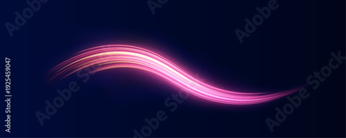 Magenta and pink waves ripple with glowing intensity. Twisting lines form abstract neon shapes. Energy bursts create a cosmic futuristic effect.