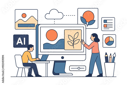 Creative design process with digital tools and team collaboration