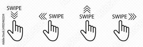 Click cursor and touch gesture icon set with mouse pointer tapping interaction symbols vector illustration outline style