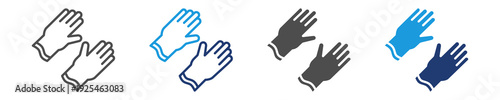 rubber gloves icon set multiple style