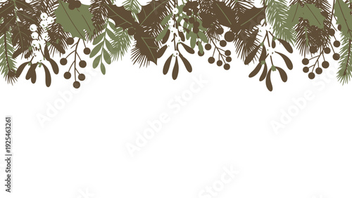 Green Fern Fronds Leaves Form Decorative Foliage.