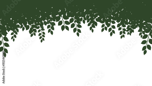 Green hanging foliage border featuring leafy vines.
