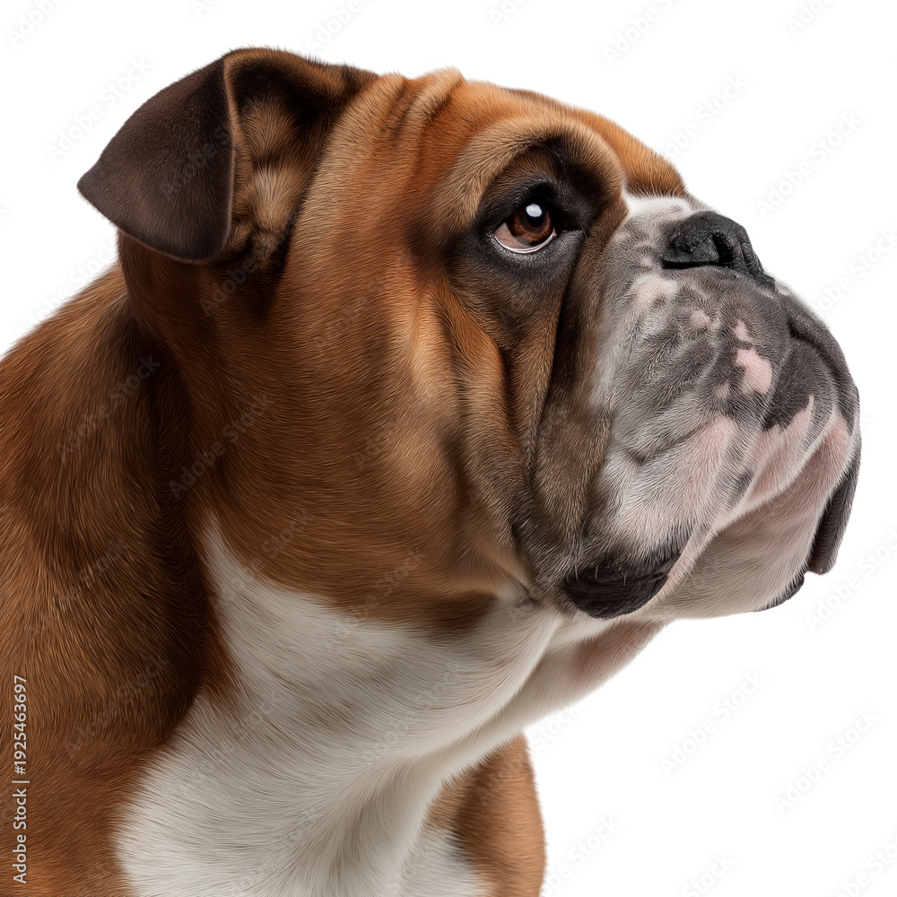 Obraz premium Detailed Portrait of a Bulldog Dog