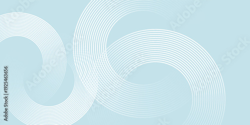 Modern abstract background. Glossy white gradient circle lines. Minimal geometric pattern. Simple graphic elements. Futuristic concept